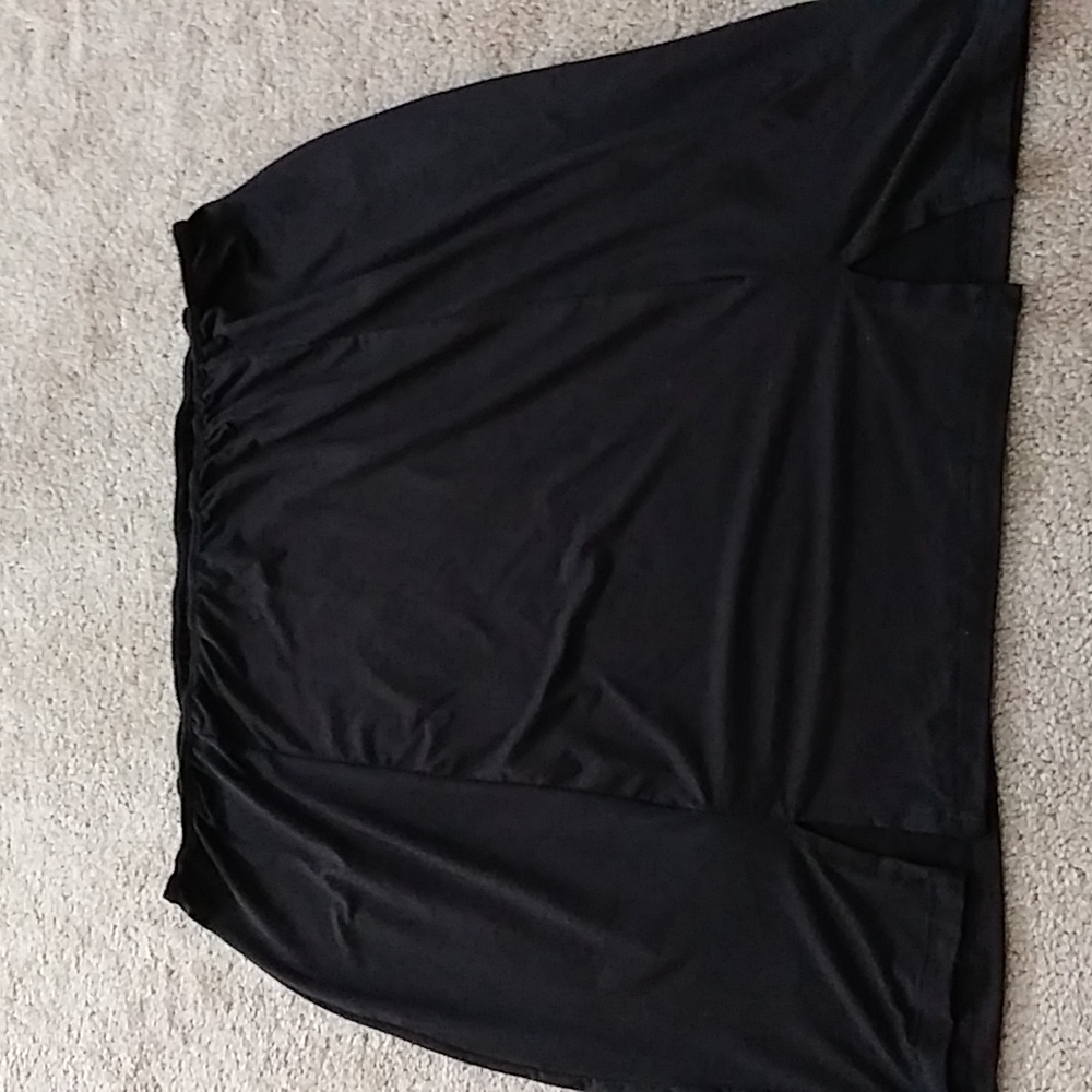 Black Split Front Mini Skirt